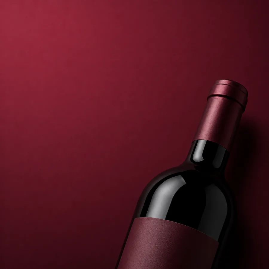 Bottiglia di vino con etichetta neutra per il servizio di wine design